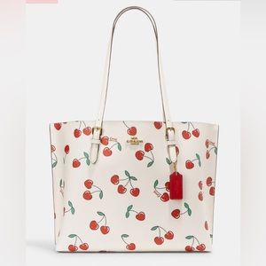 Mollie Tote With Heart Cherry Print X Coach